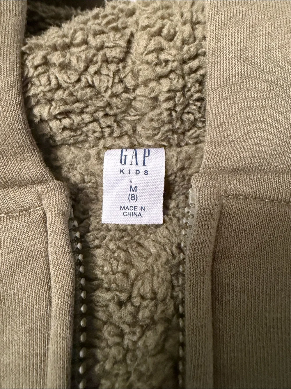 GAP Olive Green Full-Zip Hoodie for Kids